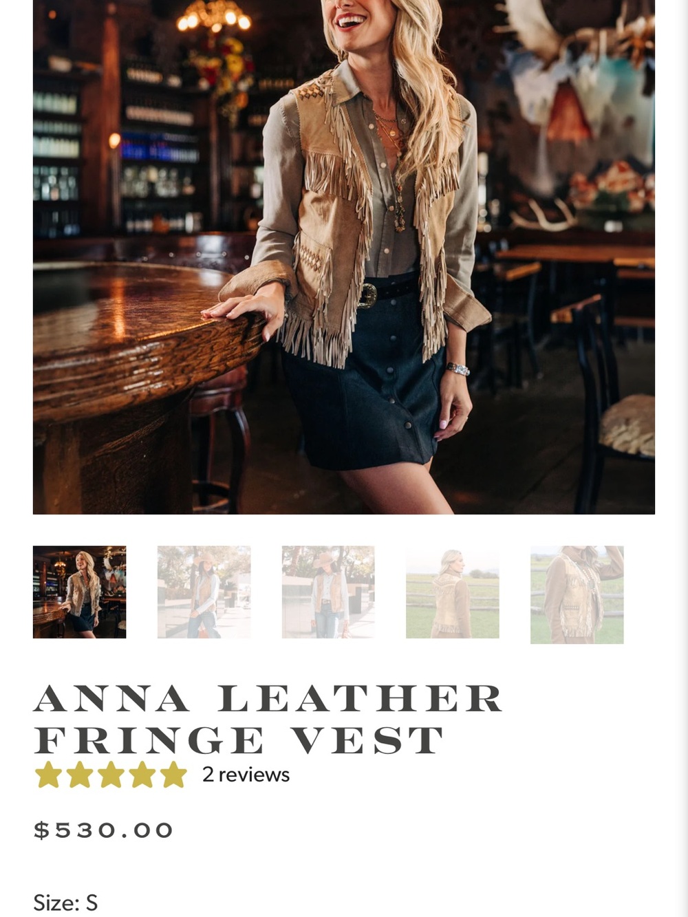 Women's Tan Suede Fringe Leather Vest new with tags